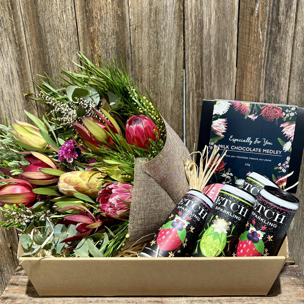 Australian Artisan Hamper with Bush Native Flowers