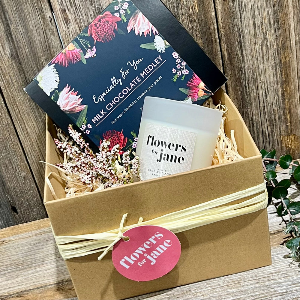 Gourmet box of Chocolates & Candle hamper