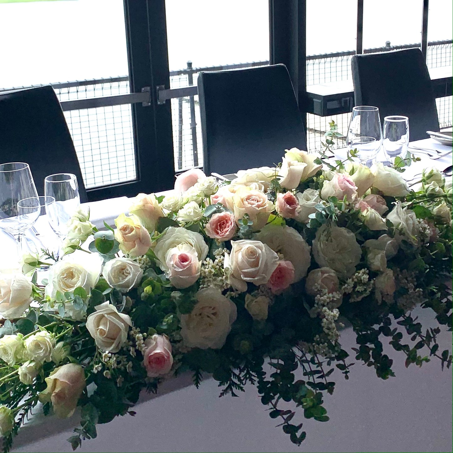 
                  
                    Romantic rose bridal table flowers
                  
                