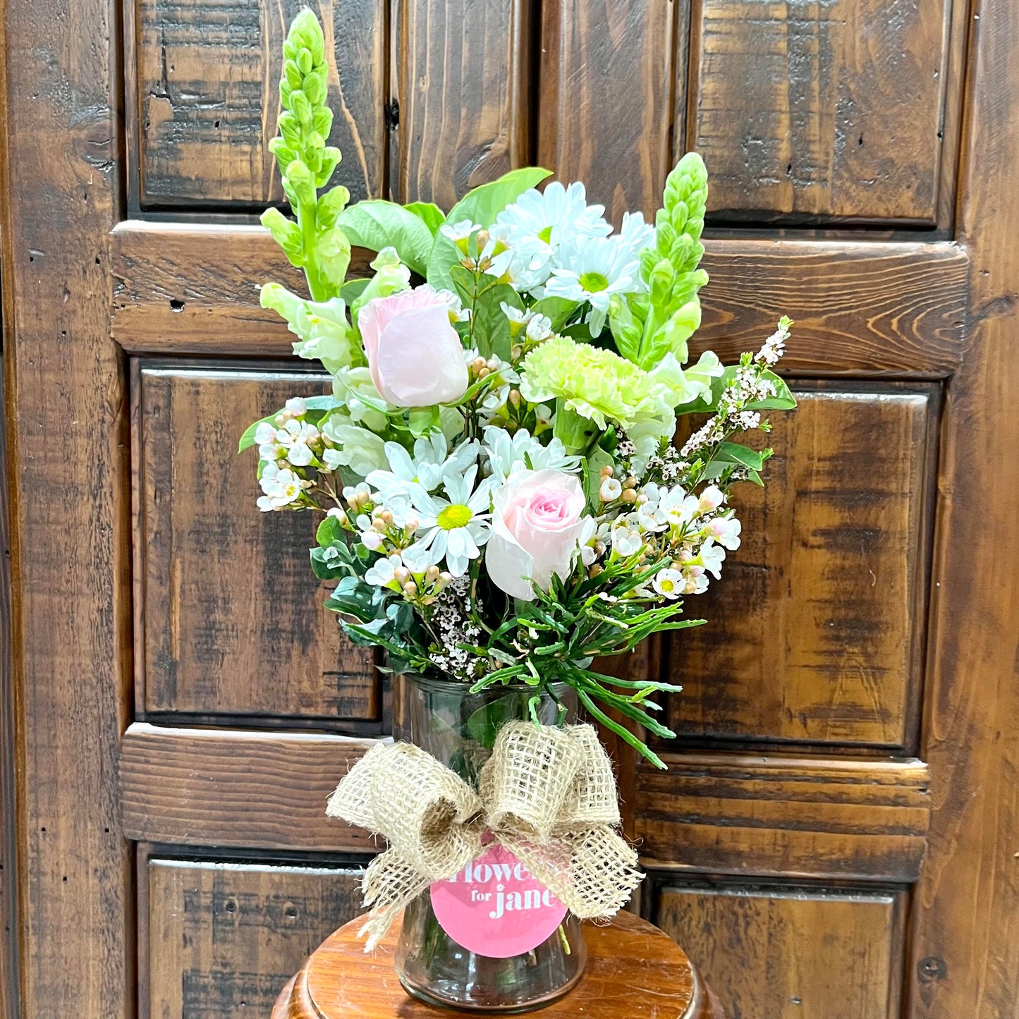 
                  
                    Hessian Wrapped bunch of Flowers
                  
                