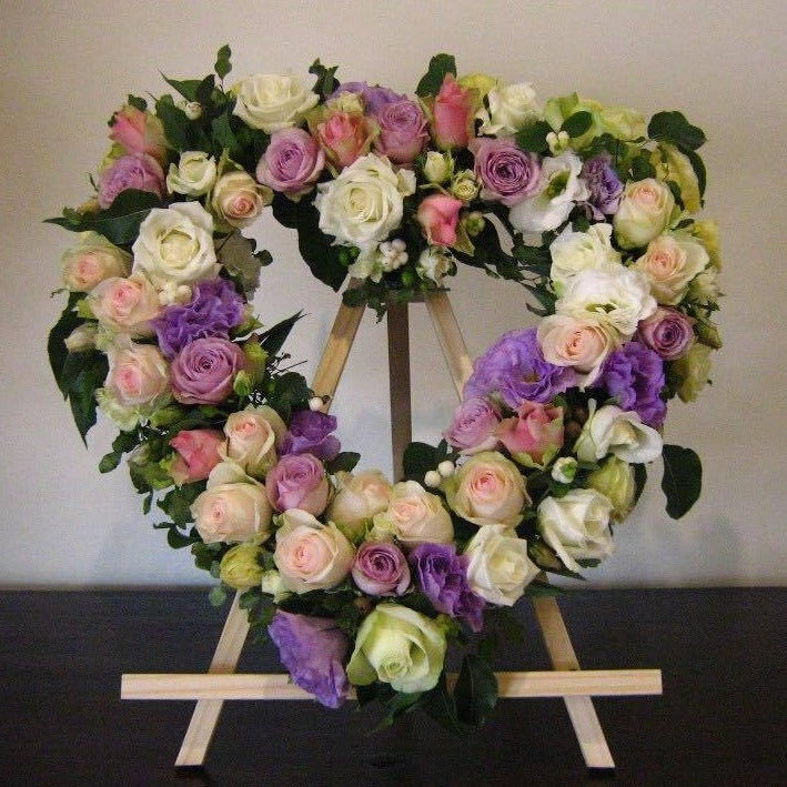 Floral heart shaped wreath