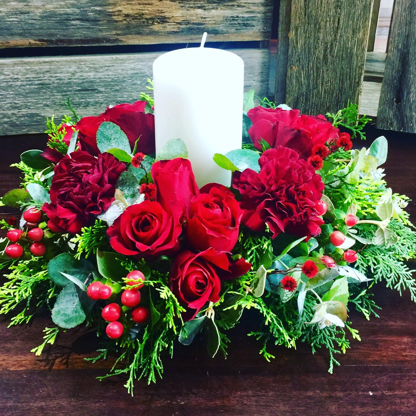 Floral Christmas Wreath Centrepiece