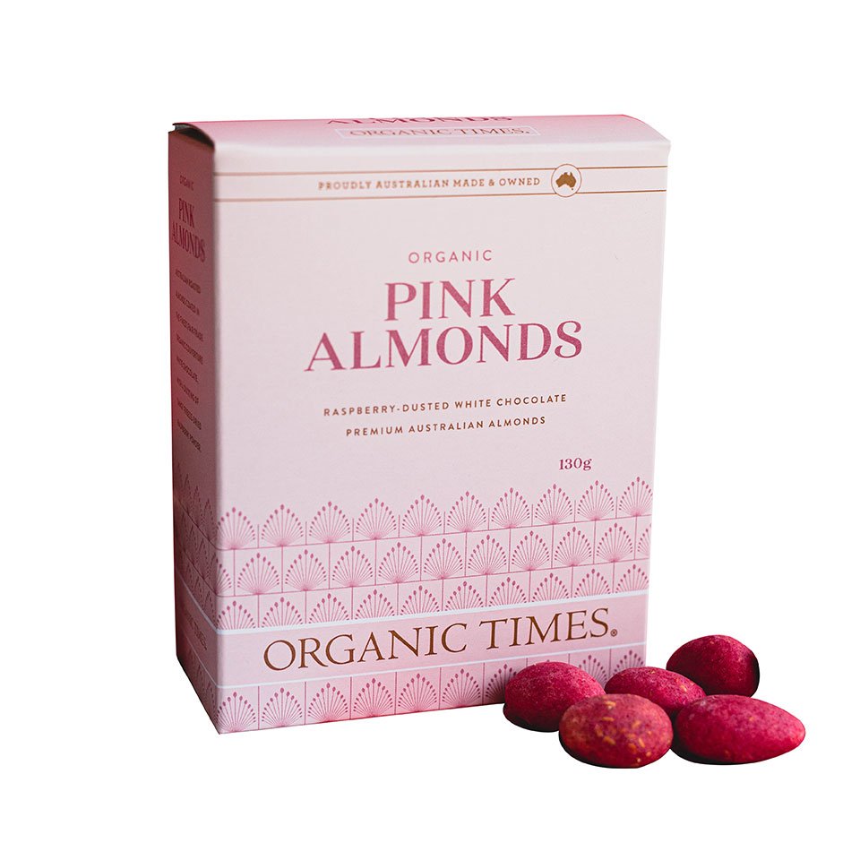 
                  
                    Pink Raspberry dusted almonds
                  
                